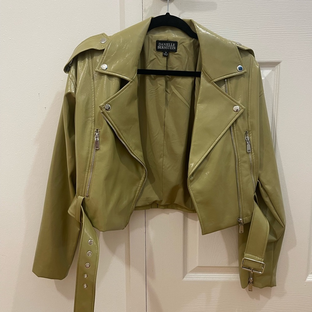 Danielle Bernstein Green Moto Jacket